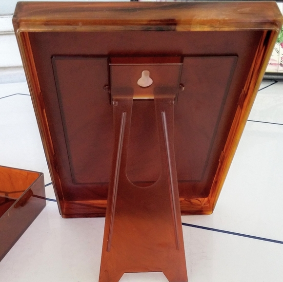 Vintage Vanity Mirror Makeup Faux Tortoise… - Picture 3 of 8